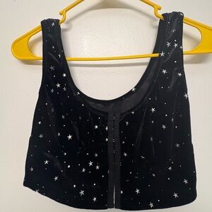 SHEIN Black Starry Crop Top